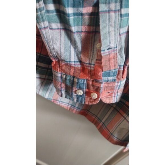 Hawker Rye Mens Stretch Oxford Plaid Button-Down Shirt L Short Regular Fit 97% C - Picture 3 of 6